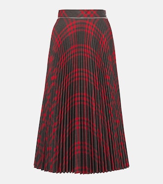 Burberry Check plissé midi skirt | Burberry