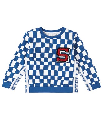 Checked cotton jersey sweatshirt | Stella McCartney Kids