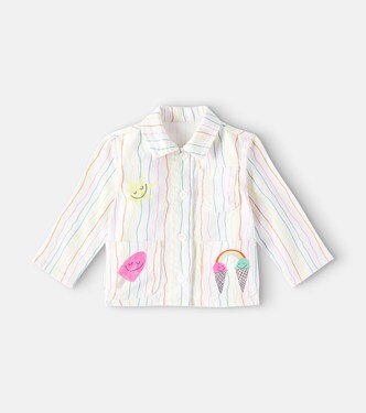 Baby striped printed denim jacket | Stella McCartney Kids