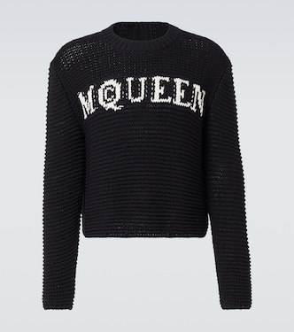 Logo cotton jacquard sweater | McQueen