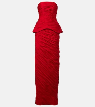 Peplum pleated taffeta gown | Marmar Halim