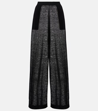 Sheer linen and silk wide-leg pants | Alaïa