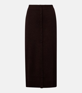 Knitted wool-blend midi skirt | Victoria Beckham