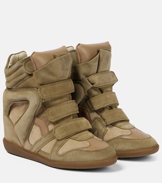 Bekett leather and suede wedge sneakers | Isabel Marant