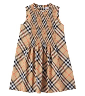Burberry Check shirred cotton dress | Burberry Kids