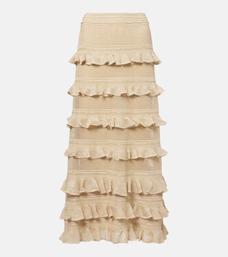 Hypnotic tiered lamé maxi skirt | Zimmermann