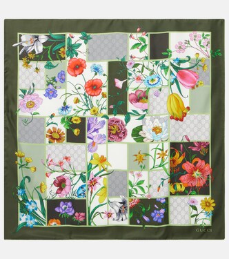 Printed silk twill scarf | Gucci