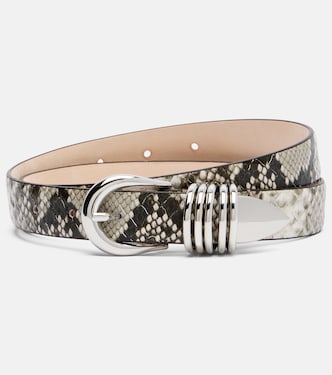Hollyhock snake-effect leather belt | Déhanche