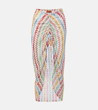 Zigzag asymmetric midi skirt | Missoni