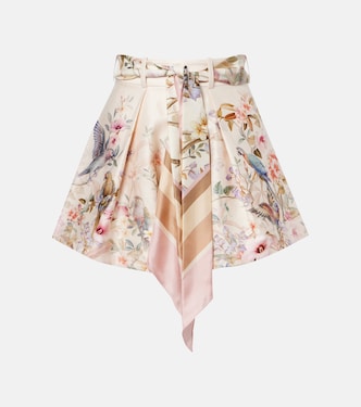 Rebellion printed silk and cotton shorts | Zimmermann