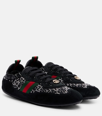 Gucci Shift suede-trimmed sneakers | Gucci