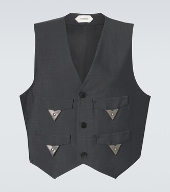 Embellished wool and mohair vest | Versace