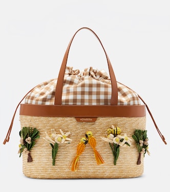 Cabas Birdsong en raphia à appliqués | Aquazzura