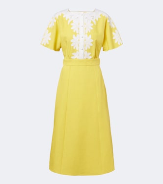 Embroidered linen midi dress | Valentino