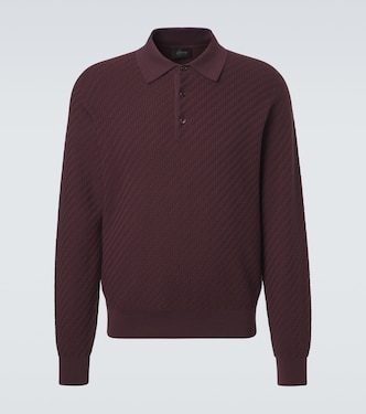 Cotton, silk and cashmere polo sweater | Brioni