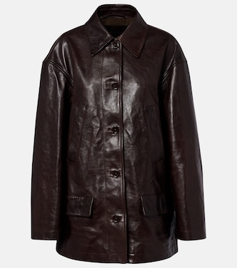 Oversized leather car coat | Balenciaga