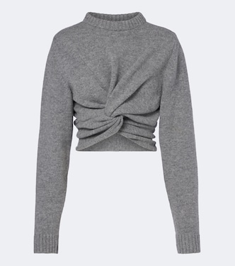 Cropped gathered wool sweater | Balenciaga