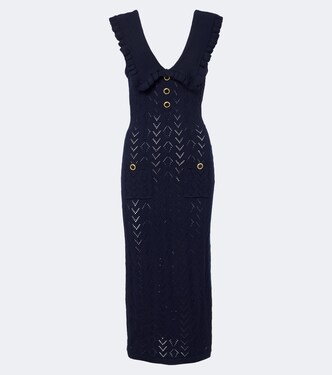 Robe midi en laine vierge | Alessandra Rich