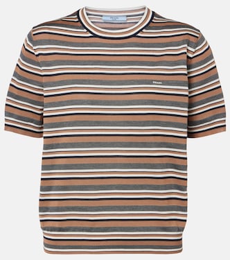 T-Shirt aus Baumwolle und Seide | Prada