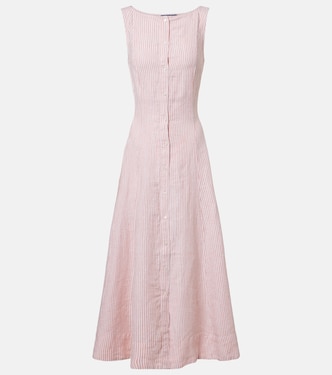 Robe midi en lin à rayures | Polo Ralph Lauren