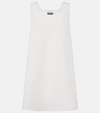 Embroidered cotton and linen minidress | Miu Miu