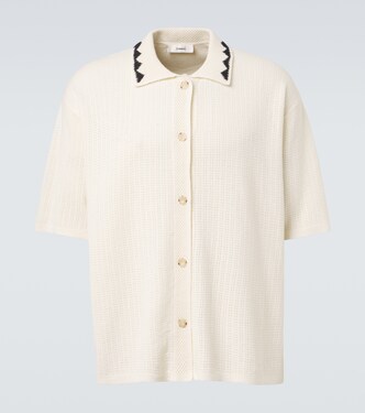 Embroidered crochet cotton-blend top | Commas