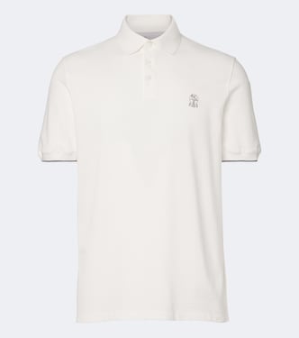Logo cotton piqué polo shirt | Brunello Cucinelli
