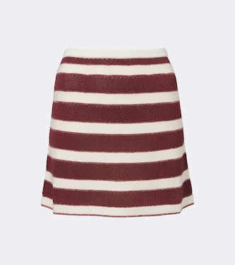 Intervalle knitted striped cotton-blend lamé miniskirt | Eres