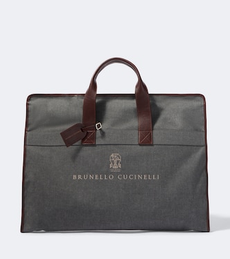 Kleidersack aus Canvas mit Leder | Brunello Cucinelli