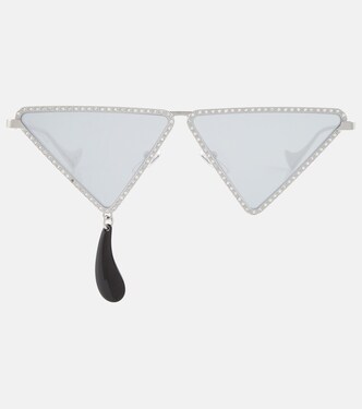 Crystal-embellished triangular sunglasses | Gucci