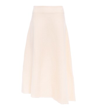 High-rise virgin wool midi skirt | Jil Sander