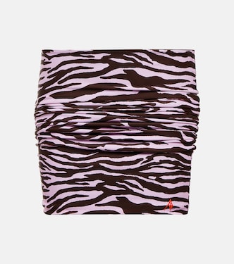 Minifalda de lycra fruncida estampada | The Attico