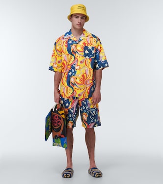 x No Vacancy Inn printed cotton shorts in multicoloured - Marni