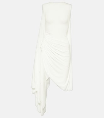 Asymmetric draped jersey minidress | Alaïa