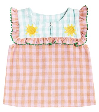 Gingham ruffled cotton top | Stella McCartney Kids