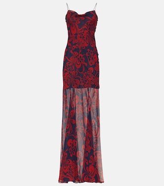 Printed silk georgette maxi dress  | Dries Van Noten