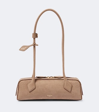 Le Teckel Small croc-effect shoulder bag | Alaïa