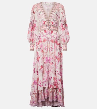 Verziertes Maxikleid aus Seide | Camilla