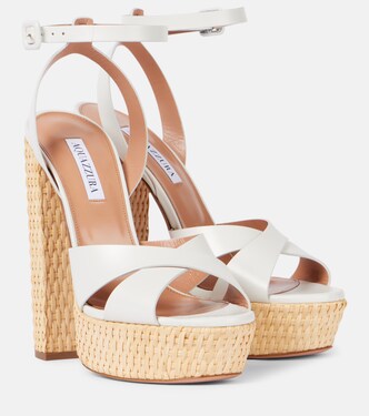 Sunseeker 140 leather platform sandals | Aquazzura