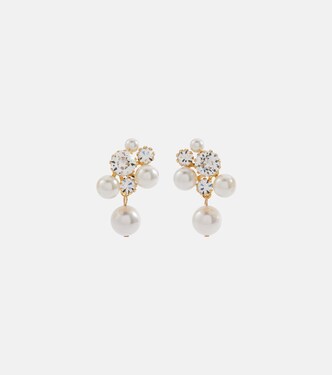 Bristol crystal-embellished faux pearls gold-plated stud earrings | Jennifer Behr