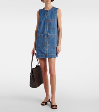 veronica beard oakley denim dress Oakley denim minidress in blue - Veronica Beard