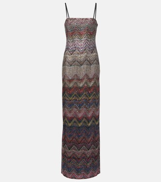Robe longue Zig Zag à ornements | Missoni