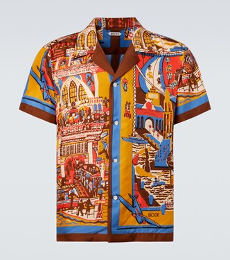 Bedrucktes Hemd Manhattan Island aus Seide | Bode