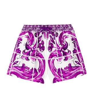Bedruckte Shorts aus Baumwollpopeline | Dolce&Gabbana Kids