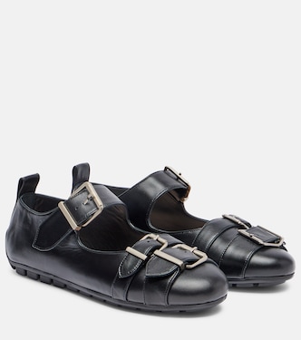 Buckle Ballerina leather ballet flats | Simone Rocha