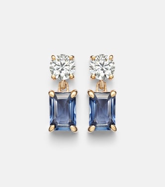 Ohrringe aus 14kt Gelbgold (585/1000) mit Diamanten und Saphiren | Stone and Strand