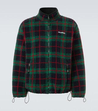 Checked teddy jacket | Miu Miu