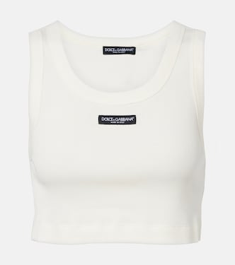 Logo cotton jersey crop top | Dolce&Gabbana