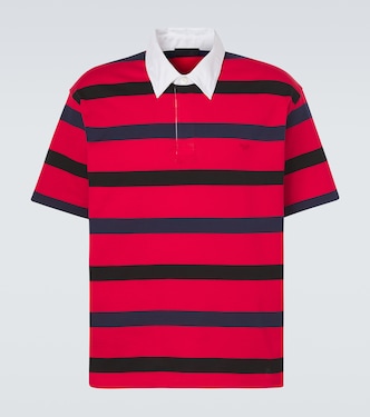 Oversized striped cotton piqué polo shirt | Prada