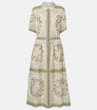 Printed silk and cotton midi dress | Tory Burch